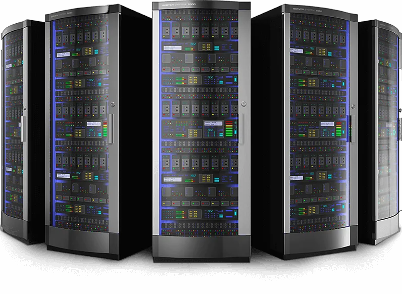 Server racks used for hosting infrastructure